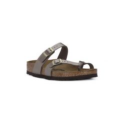 Klapki Birkenstock 75BIRKENSTOCK MAYARI ELETTRIC METALLIC TAUPE. Pomarańczowe klapki damskie Birkenstock, bez wzorów, bez obcasa. Za 344,62 zł.