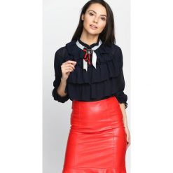 Granatowa Bluzka Helpless. Niebieskie bluzki longsleeves marki Born2be, s. Za 69,99 zł.