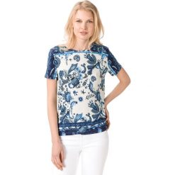 Desigual Melian Bluzka Niebieski Biały. Niebieskie bluzki damskie Desigual, xl, bez wzorów, z elastanu, bez kołnierzyka, bez rękawów. Za 171,95 zł.