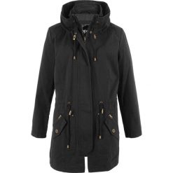 Kurtka parka bawełniana bonprix czarny. Czarne parki damskie marki bonprix, z bawełny. Za 189,99 zł.
