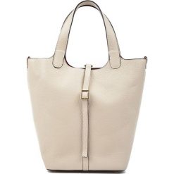 Torebki klasyczne damskie: Skórzana torebka w kolorze beżowym – (S)30 x (W)32 x (G)13 cm