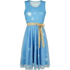 Frozen Elsa Cosplay Sukienka wielokolorowy. Niebieskie sukienki damskie marki Frozen, l, z nadrukiem, bez kołnierzyka, bez rękawów. Za 99,90 zł.