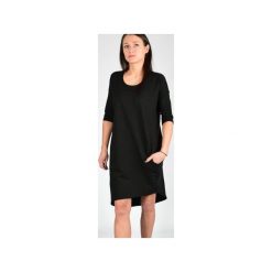 XS - 4XL _ LIDIA asymetryczna - czarna. Czarne sukienki damskie Collibri, na co dzień, xl, bez wzorów, z dzianiny, z asymetrycznym kołnierzem, bez rękawów, asymetryczne. Za 169,00 zł.