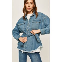 Answear - Kurtka jeansowa. Niebieskie kurtki damskie ANSWEAR, s, w paski, z bawełny, krótkie. W wyprzedaży za 129,90 zł.