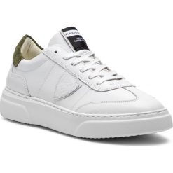 Sneakersy PHILIPPE MODEL - Temple BALU V024 Blanc Militaire. Białe sneakersy męskie marki Philippe Model, na co dzień, bez wzorów, ze skóry, bez zapięcia. Za 1229,00 zł.