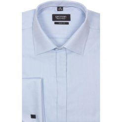 Koszula versone 2293 na spinki slim fit niebieski. Niebieskie koszule męskie Recman, m, bez wzorów, z bawełny, eleganckie, z klasycznym kołnierzykiem, bez rękawów. Za 69,99 zł.