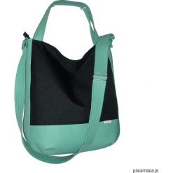 Shopper bag damskie: 5697 ankate, duża czarna torba hobo, mięta