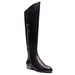 Muszkieterki DKNY - Lolita K3869335 Black. Czarne kowbojki damskie DKNY, ze skóry ekologicznej, przed kolano, na wysokim obcasie, na obcasie. Za 1079,00 zł.