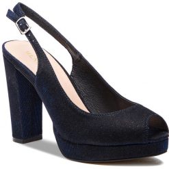 Sandały MENBUR - 09872 Midnight Blue 0021. Niebieskie klapki damskie Menbur, bez wzorów, ze skóry ekologicznej, bez obcasa, na obcasie. W wyprzedaży za 169,00 zł.