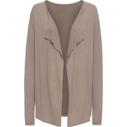 Sweter bez zapięcia bonprix brunatny. Pomarańczowe swetry damskie bonprix, bez wzorów, z długim rękawem, długie, bez kaptura. Za 44,99 zł.