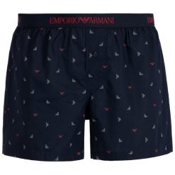 Bokserki Emporio Armani Underwear 110991 9A576 61235. Niebieskie bokserki męskie Emporio Armani Underwear, bez wzorów, z bawełny. W wyprzedaży za 139,00 zł.