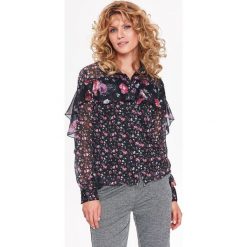 Koszula z falbankami w kwiaty. Koszule damskie na zimę, w kwiaty, z jeansu, eleganckie. W wyprzedaży za 39,99 zł.