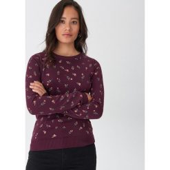 Sweter w kwiaty - Bordowy. Czerwone swetry damskie House, s, w kwiaty, bez rękawów, bez kaptura. Za 59,99 zł.