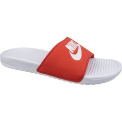 Nike Benassi JDI 343880-106 47,5 Białe. Białe kapcie męskie Nike, z syntetyku. W wyprzedaży za 109,99 zł.