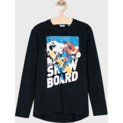 Blukids - Longsleeve dziecięcy 140-170 cm. Niebieskie t-shirty chłopięce Blukids, z nadrukiem, z bawełny, z długim rękawem. W wyprzedaży za 14,90 zł.