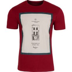T-shirt Pepe Jeans. Czerwone t-shirty męskie xl, bez wzorów, z jeansu, bez kołnierzyka. Za 99,00 zł.