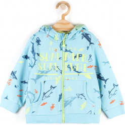Bluza. Niebieskie bluzy chłopięce marki SUMMER SURVIVAL, z aplikacjami, z bawełny, z długim rękawem, długie, z kapturem. Za 49,90 zł.