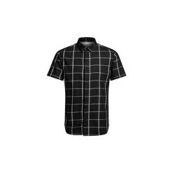 Koszule z krótkim rękawem Jack Jones CAMISA JCOHABOUR SHIRT S/S. Czarne koszule męskie Jack & Jones, s, bez wzorów, bez kołnierzyka, z krótkim rękawem. Za 141,01 zł.