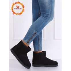 Emusy śniegowce krótkie czarne LV56P BLACK. Czarne śniegowce damskie obuwie damskie, na zimę, z zamszu, przed kostkę, bez zapięcia. Za 97,99 zł.