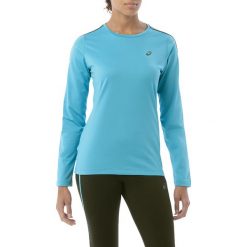 Bluza Asics Long Sleeve Winter Top W Błękitna. Niebieskie topy damskie marki Asics, bez wzorów, bez rękawów, bez kaptura. Za 129,99 zł.