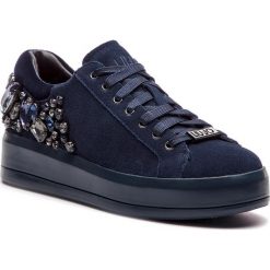 Sneakersy LIU JO - Kim 08 B68021 PX002 Blue 09361. Niebieskie sneakersy damskie Liu Jo, bez wzorów, ze skóry, bez obcasa, na płaskiej podeszwie, na sznurówki. W wyprzedaży za 429,00 zł.