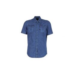 Koszule z krótkim rękawem G-Star Raw LANDOH. Niebieskie koszule męskie G-Star RAW, s, bez wzorów, retro, bez kołnierzyka, z krótkim rękawem. Za 279,20 zł.