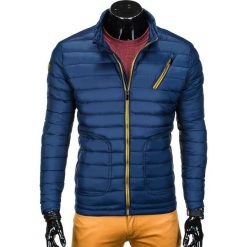 KURTKA MĘSKA PRZEJŚCIOWA PIKOWANA C290 - GRANATOWA. Pomarańczowe kurtki męskie Ombre Clothing, s, bez wzorów, z poliesteru, bez kaptura. Za 59,00 zł.