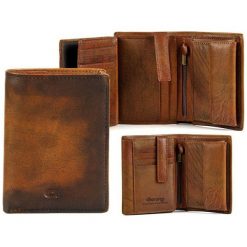 Portfel skórzany DAAG Alive P-07 vintage koniakowy w pudełku - Koniakowy. Portfele męskie daag, bez wzorów, ze skóry. Za 156,99 zł.
