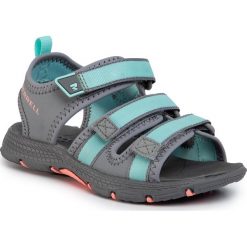 Sandały MERRELL - M-Hydro MK162555 Creek/Grey/Turq. Szare sandały dziewczęce Merrell, ze skóry ekologicznej, bez zapięcia. W wyprzedaży za 149,00 zł.