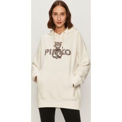 Pinko - Bluza. Białe bluzy damskie Pinko, s, z aplikacjami, z bawełny, bez rękawów, z kapturem. Za 799,90 zł.
