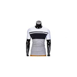 T-SHIRT MĘSKI BEZ NADRUKU S844 - GRANATOWY/SZARY. Niebieskie t-shirty męskie z nadrukiem Ombre Clothing, m. Za 29,00 zł.