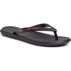 Japonki RIDER - R1 Fem 82809 Black/Black 20793. Czarne klapki damskie Rider, bez wzorów, z tworzywa sztucznego, bez obcasa. Za 69,00 zł.