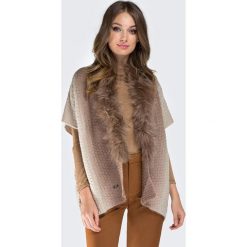 Kamizelka damska. Szare kamizelki damskie Wittchen, z haftami, z wełny, eleganckie, bez kaptura. W wyprzedaży za 399,90 zł.
