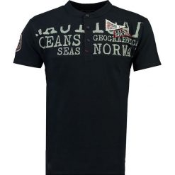 Koszulka "Jrive" w kolorze czarnym. Czarne koszulki męskie Geographical Norway Men, m, z nadrukiem, z bawełny, ze stójką, bez rękawów. W wyprzedaży za 64,95 zł.