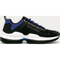 Armani Exchange - Buty. Czarne sneakersy męskie Armani Exchange, z okrągłym noskiem, na sznurówki. Za 829,90 zł.