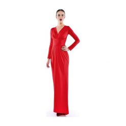 Suknia Pamela Maxi - Red. Czerwone sukienki damskie milita nikonorov, bez wzorów, wizytowe, bez kołnierzyka, bez rękawów, maxi, dopasowane. Za 790,00 zł.