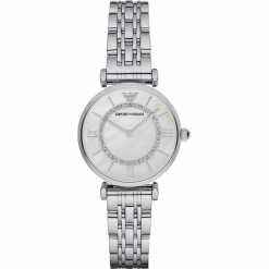 Zegarki damskie: Zegarek EMPORIO ARMANI – Gianni T-Bar AR1908 Silver/Silver