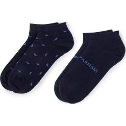 Zestaw 2 par niskich skarpet męskich EMPORIO ARMANI - 302228 9P292 00034 r.39/46 Blu. Niebieskie skarpetki męskie z elastanu. Za 69,00 zł.