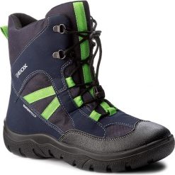 Buty zimowe chłopięce: Śniegowce GEOX – J Clady B.B Wpf B J745MB 050FU C0749 D Navy/Lime
