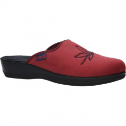 Bordowe kapcie haftowane Adex BD036CZ. Czerwone kapcie damskie marki Adex. Za 38,99 zł.
