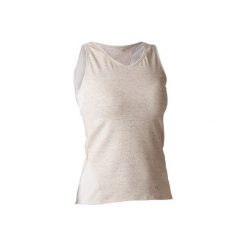 Top Gym & Pilates 520 damski. Brązowe bluzki sportowe damskie marki DOMYOS, l, z bawełny. Za 44,99 zł.