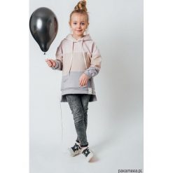 G i r l G a n g ICON Hoodie róż / beż / szary. Szare bluzy dziewczęce marki Pakamera, z długim rękawem, długie. Za 145,00 zł.