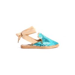 Espadryle Patrizia Pepe 2V7753/C711-A635. Niebieskie espadryle damskie Patrizia Pepe, bez wzorów, bez obcasa. Za 389,00 zł.