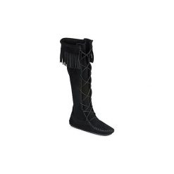 Kozaki Minnetonka FRONT LACE HARDSOLE KNEE HI BOOT. Czarne buty zimowe damskie marki Minnetonka. Za 679,00 zł.