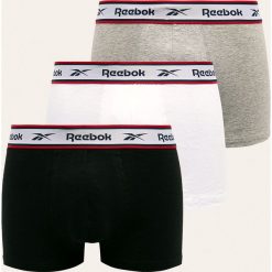 Reebok - Bokserki (3-pack). Czarne bokserki męskie Reebok, z nadrukiem, z elastanu. Za 129,90 zł.