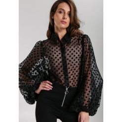 Czarna Koszula Marsha. Czarne bluzki damskie Renee, s, w kropki, z satyny, klasyczne. Za 129,99 zł.