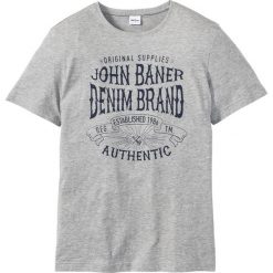 T-shirt bonprix jasnoszary melanż. Szare koszulki męskie bonprix, s, z nadrukiem, bez kołnierzyka, bez rękawów. Za 34,99 zł.