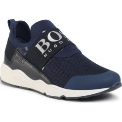 Sneakersy BOSS - J29J93 D Navy 849. Niebieskie trampki chłopięce Boss, bez wzorów, ze skóry, bez zapięcia. Za 539,00 zł.
