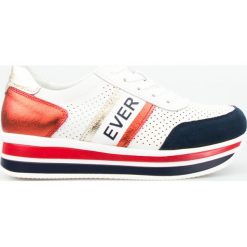 Sneakersy skórzane ażurowe białe czerwone granatowe. Czerwone sneakersy damskie Inny, z jeansu. W wyprzedaży za 135,16 zł.