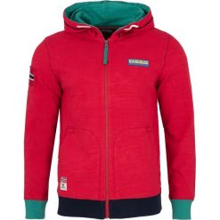 Bluza Napapijri. Czerwone bluzy męskie m, z aplikacjami, z jeansu, z włoskim kołnierzykiem, bez rękawów, bez kaptura. Za 379,00 zł.